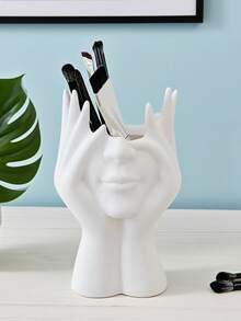 1pc Multi-Functional Creative Human Body Art Vase, Home Decor, Office Desk Organizer Pen Holder, Makeup Brush Holder Room Decor Flower Vase Glass Vase