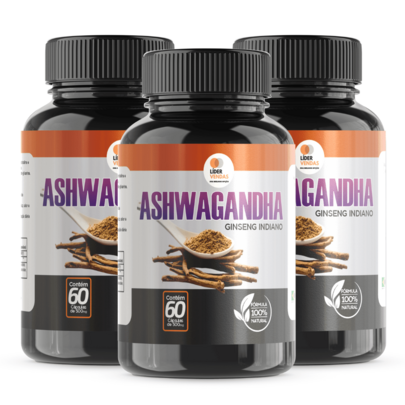 Ashwagandha 500mg – Suplemento Alimentar em Cápsulas (60 cápsulas) 3 POTES