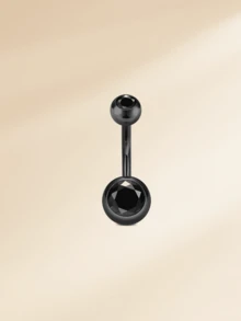 1 件装时尚不锈钢万圣节肚脐环，适合女士，14G 黑色蝙蝠骷髅肚脐环，红色方晶锆石肚脐穿孔饰品肚脐环，适合万圣节 - 肚環 - 查看 8