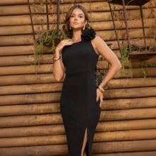Detrix Women's Sheath Midi Dress Strapless Casual Elegant Basic Simple Sexy Party Basic Casual Going Out College Vacation Conservative/Modest Classic Romantic Minimalist ElegantElegance Cute Knit Fabric Split Backless/Backless Zipper Sheath Party Basic Dress Beach Holiday Wedding Birthday Party Anniversary Party Graduation Party Family & Home Festival Cocktail Formal & Evening Photoshoot Wedding Guest Prom Homecoming Travel - 黑色 - 查看 6