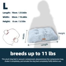 1PC Washable Plush Pet Crate Bed For Dog Anti-Slip Pet Mat Bed For Cat Fluffy Comfy Pet Sleeping Mat For Large, Jumbo, Medium, Small Dogs Breeds - Light Grey - View 13