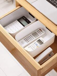 10pcs Stackable Plastic Storage Boxes With Handles, Suitable For Office, Home, Wardrobe; 5pcs/2pcs Multi-Purpose Storage Baskets, Durable Containers For Socks, Underwear, Stationery, Cosmetics; Space-Saving Drawer-Style Storage Boxes - White - View 5