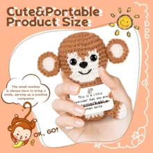 1pc Handmade Crocheted Desktop Decor Figurine - Cute Monkey Animal Shaped, Ideal Birthday Gift For Best Friend, Girlfriend, Sister, Mom, Grandma, Coworker, Family, Positive Emotion Support, Creative Party Favor, Halloween, Christmas
