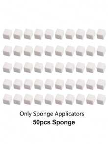 1个美甲海绵夹和50个海绵涂抹器套装，金银色海绵夹美甲抓取海绵工具，用于涂抹指甲油、化妆品和去除污垢，美甲用品，美甲工具，美甲艺术工具，返校季，美甲，美甲工具，美甲贴片工具，美甲修脚工具