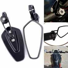 2pcs Motorcycle Bar End Mirrors - 7/8" (22mm),Made Of  High Quality Aluminum,Which Are More Secure Than Ordinary Mirrors,High-Definition Glass Is Soft And Not Dazzling,Easy To Install,360 Degree Free Adjustment Flexible Adjustment ,For Suzuki,  For H-Onda,  For Kawasaki,  For Y-Amaha, Etc(Black) - 黑與白 - 查看 10