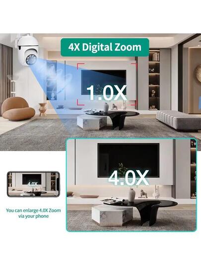 Closeli 1MP Wireless WiFi Security Camera, Slimme Indoor IP Baby Monitor, Full Night Vision, 2.4GHz, Mobile App Control, Supports IOS/ roid/HarmonyOS, Loop Recording, Two Way Audio, Remote Monitoring view 6