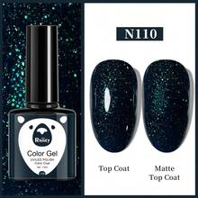 XEIJAYI 1 Bottle Gel Nail Polish, Popular Series Gel Manicure, 141 Vibrant Colors, Suitable For All Seasons - UV/LED Removable Semi-Permanent Nail Polish, Suitable For DIY Nail Art Design, Gift For Women - 墨綠色 - 查看 7