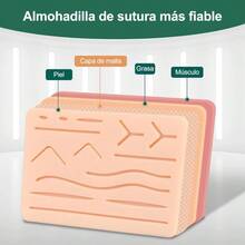 Kit de formación quirúrgica para estudiantes de medicina, kit de instrumentos de sutura quirúrgica, tira de piel sintética de silicona, agujas de sutura e hilo de sutura. - Rojo - Ver 7