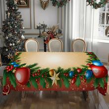 1/20pcs Christmas Tablecloth, Balloon And Berry Pattern Print Design, Elegant Polyester Fabric, Easy To Clean, Perfect For Table, Party And Holiday Decorations, Rectangular Shape, Christmas Decorations - Multicolor - View 15