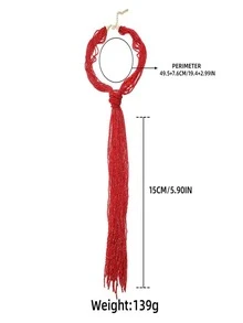 New Bohemian Style Multi-Layer Handmade Beaded Braided Rope Tassel Necklace, Gift For Holidays, Birthday, Back To School, New Year, Valentine's Day, Mother's Day, Teacher's Day, Wedding, Music Festival, Graduation