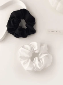 1pc/2pcs Black & White French Satin Scrunchie, Vintage Hair Tie Rubber Band Hair Accessory For Women Hair Accessories For Women, Fall, Travel, Hair Tools, Accessories Women, Hair Stuff,Curly Hair,Scrunchies,Scrunchies Hair,Curly Hair Accessories,Gifts,Travel,Gifts For Women,Hair Stuff,Stocking Stuffers