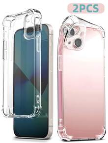 2个装透明硅胶手机壳，防震防摔，兼容三星Galaxy、红米等机型，TPU保护后盖，防水、防摔、防刮，国际版，非国内版 - 無色 - 查看 38