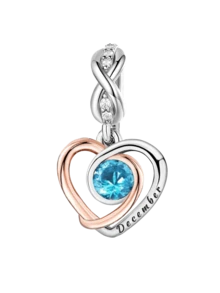 1个925纯银爱心月份吊坠，适合DIY手链，女士饰品 - 銀色 - 查看 21