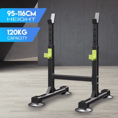 PORIYA Adjustable Heavy-Duty Squat Rack Multi-Functional Home Gym Power Cage W/ 5-Level Height & Barbell Hooks Supports 180kg Compact & Anti-Slip Design