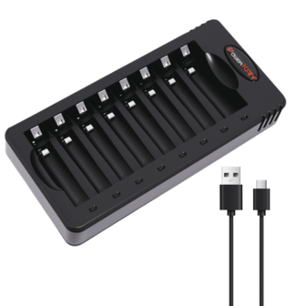  POWERKAN AA AAA Battery Portable USB Charger, LED Charging Status Display, Suitable For 1.2V AA AAA NiMH Rechargeable Batteries, 8-Channel Independent Mixing Technology, Widely Used In Home AA AAA Battery Charger Accessories