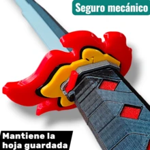 Katana Plegable para Disfraz Anime Personalizable con piezas intercambiables Sin Filo No golpear Portátil Ideal para Convenciones y Cosplay Varias Series - Negro y Rojo - Ver 2