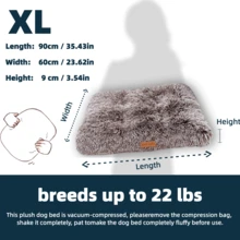 1PC Washable Plush Pet Crate Bed For Dog Anti-Slip Pet Mat Bed For Cat Fluffy Comfy Pet Sleeping Mat For Large, Jumbo, Medium, Small Dogs Breeds - Khaki - View 12