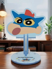 Crayón Shin-chan, Soporte multifuncional de acrílico, Diseño de héroe azul, Organizador de escritorio, Decoración de oficina, Decoración del hogar, Exhibidor de personajes de dibujos animados, Construcción robusta, Soporte para teléfono, Soporte para tableta, Ajuste universal, Decoración de anime, Accesorio de escritorio, Soporte decorativo, Imprescindible para el espacio de trabajo