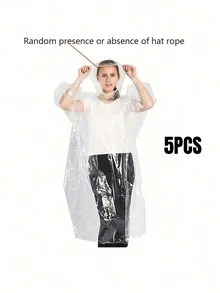 30件装一次性加厚雨衣，带防风帽，便携式防水雨披，适合旅行和户外活动 - 透明一次性旅行用品，酒店必备，户外必备，客房用品，沙滩旅行迷你装，生理期一次性用品，浴室配件，保暖用品，闺蜜节，小狗，嘉年华，派对装饰