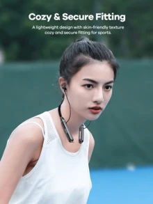 REMAX 最新款運動耳機，無線觸控控制，支援TF卡，頸掛式設計，藍牙免持音樂與通話，防水/輕巧便攜，適用於運動、跑步、健身、開車等，20小時超長續航，黑色/藍色/白色三色可選 - 白色 - 查看 8