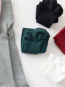 6双婴儿纯棉纯色打底袜，多功能休闲袜，适合日常活动 - 彩色 - 查看 4