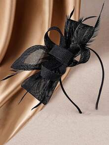 1 Piece Feather Mesh Flower Fascinator With Headband And Clip Wedding Tea Party Kentucky Derby Fascinator Hats, Tiny Hats, Mini Fascinator, Mini Top Hat , Mini Cap, Gifts