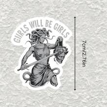 Girls Are Girls Medusa 防水貼紙－乙烯基貼紙，附粗體文字，適用於汽車桿、手機、筆記型電腦、冰箱、工具箱和水壺，筆電裝飾藝術學用品 - 彩色 - 查看 3