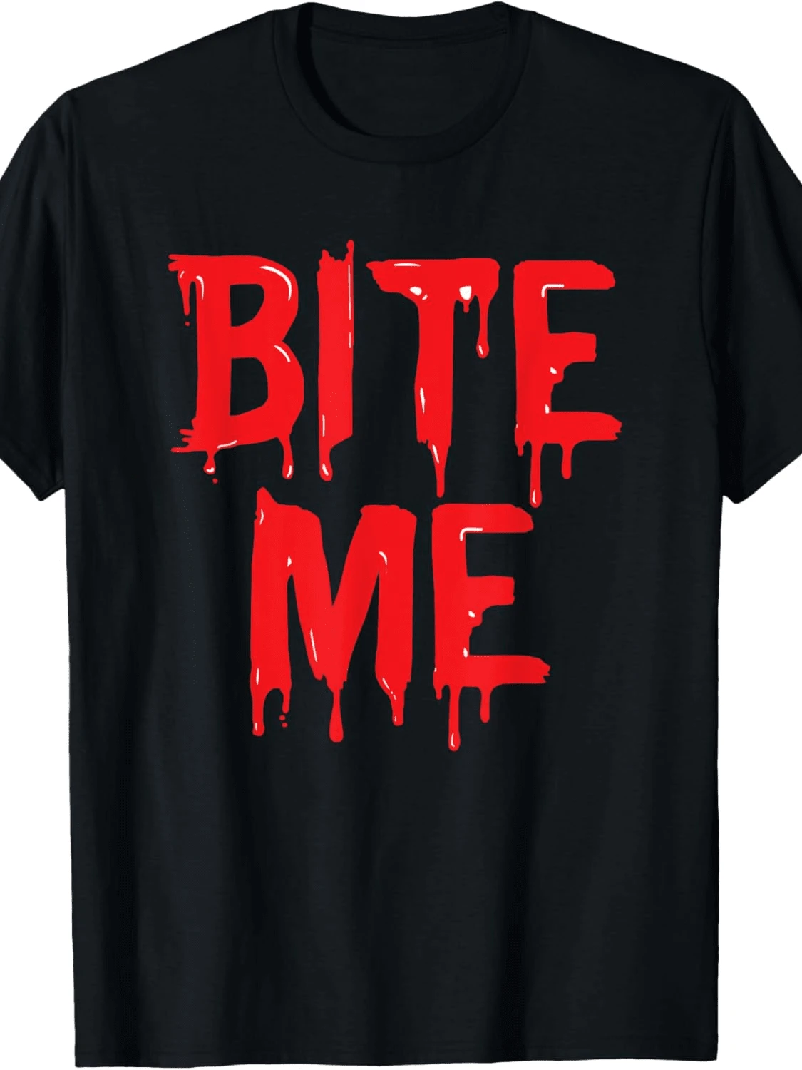 Vampire Bite Me Blood Halloween T-Shirt - Black - View 1