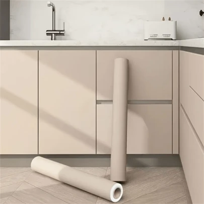 1 rolka, samoprzylepna tapeta w kolorze herbaty mlecznej, naklejka dekoracyjna do domu, naklejka ścienna do samodzielnego remontu mebli w sypialni, łatwa do usunięcia, wodoodporna i olejoodporna tapeta z PVC, odpowiednia do wystroju domu, dekoracja pokoju, rolka tapety winylowej, naklejki ścienne, tapeta dekoracyjna, naklejka ścienna, naklejka samoprzylepna