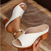 Women's Retro High Heel Sandals, Versatile Platform Thick Bottom Sandals With Open Toe And Heel. This Fashionable Sandal Is Suitable For Outdoor Activities, Camping, Beach Vacation, As Well As Parties And Gatherings. - White - View 14