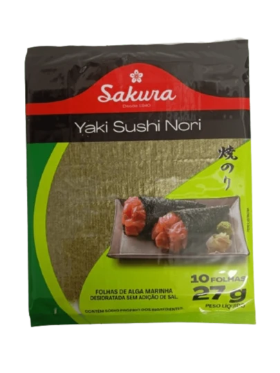 Alga Yaki Sushi Nori 10 Folhas Sakura 27g