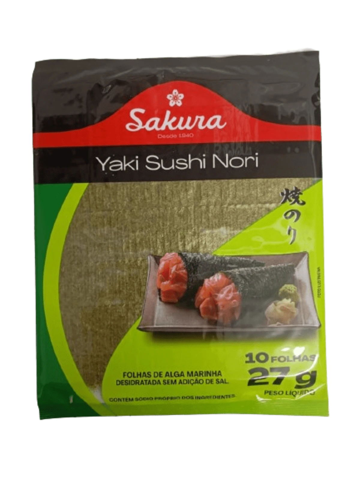 Alga Yaki Sushi Nori 10 Folhas Sakura 27g - 1 pc - Visão 1