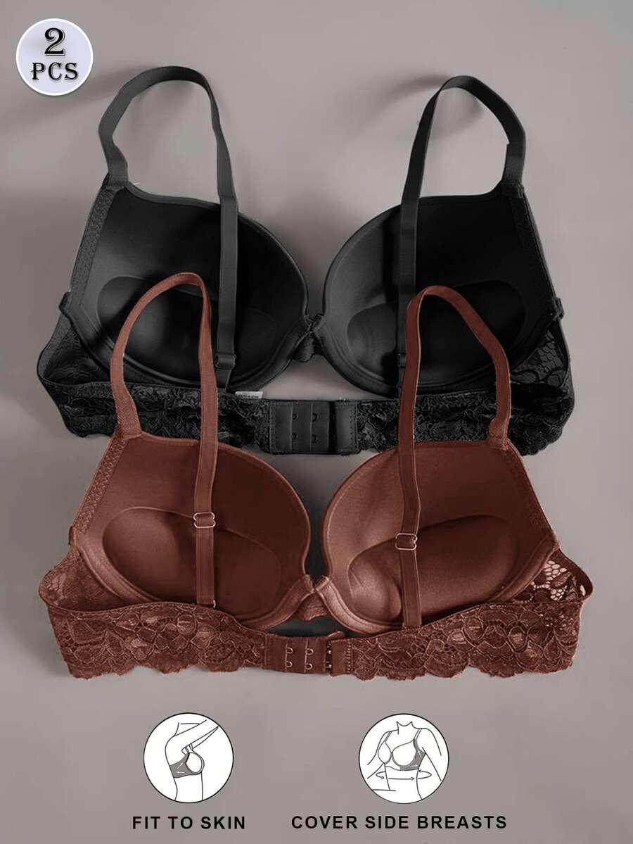 Bộ đồ lót nữ 2 món thoải mái - Áo ngực có đệm sang trọng với chi tiết ren tinh tế, nâng đỡ tốt, chất liệu mềm mại và thoáng khí mang lại sự thoải mái tối đa. - Nhiều màu - Xem 1