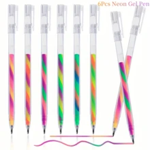 18Pcs Mixing Of 3 Colors Rainbow Gel Pens Color Changing Ballpoint Pen Glitter Pen Set For Adults Coloring Books Drawing Doodling Scrapbooking Notes,Artist Illustrating