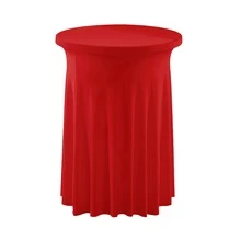 Khăn trải bàn cocktail co giãn 24/32 inch, khăn trải bàn tròn cho quầy bar cao, khăn trải bàn kiểu váy hè dệt kim, thiết kế rủ mềm mại, khăn trải bàn co giãn cho phòng tiệc và quầy bar. - Nhiều màu - Xem 30