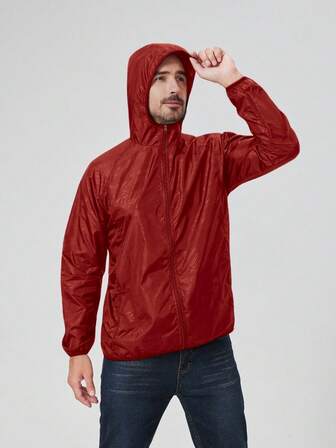 1 pezzo Giacca leggera da uomo per esterni, in tessuto idrorepellente, con design a più tasche, giacca protettiva dal sole