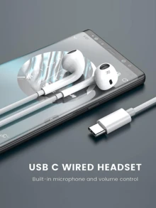 Type C Wired Earphones, USB C Earbuds Earbuds Audio Earphones Headphones Electronic Calls & Music Bass Stereo In-Ear Headphones Wireless Headphones Headset For Ipad/Pc