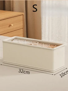 1 Piece Beige Linen Fabric Zipper Window Storage Box With Lid, Keep Your Home Clean And Tidy, Portable Fabric Storage Box, Moisture-Proof Underwear Storage Container, Foldable Wardrobe Storage Box, Suitable For Clothes, Pants, Socks, Underwear, Perfect For Home Use Bag For School School Accessories School Stuff