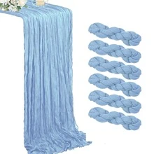 1条/6条/10条装雪纺桌旗，浪漫波西米亚风薄纱褶皱桌旗，适合春夏新娘送礼会、婚礼派对、花园小屋装饰、生日派对、宴会、高端晚宴及各种节日庆典——礼品、海滩、返校季、学习用品 - 彩色 - 查看 35