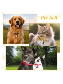 1pc Adjustable Nylon Collar With Goat Copper Bell: Loud Bronze Bell For Pet Anti-Lost, Suitable For Small Farm Animals, Especially Sheep, Cattle, Horses, And Pet Dogs - Multicolor - View 2