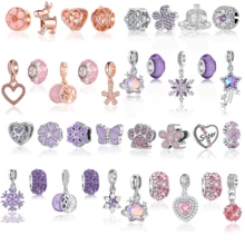 9 Stücke/Set Vintage Europäischer & Amerikanischer Stil, Multistil-Set, exquisite & vielseitige süße Blumen, Schneeflocken, kutschenförmige Polymer-Ton-Perlen-Anhänger, DIY Schmuckherstellung, Halskette, Armband, Schmuckzubehör