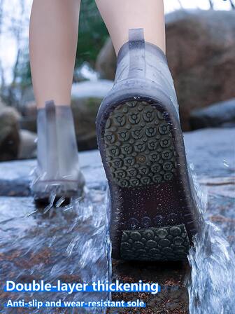 1Pair Waterproof Shoe Covers, Reusable Shoe Covers, Outdoor Cycling, Camping, Fishing, Travel Shoes And Boots