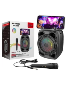 Bluetooth Speaker With Microphone Input, Led, Usb, Fm - 黑色 - 查看 1