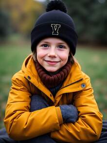 个性化婴儿帽，单只绒球帽，定制 A-Z 字母婴儿帽，男童女童无檐小帽，儿童针织帽，温暖可爱，帽子，日常时尚，适合返校生日礼物 - 黑色 - 查看 2