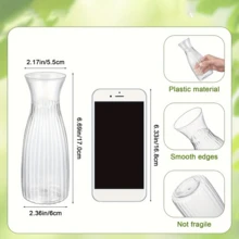 1/2/5/10 chiếc Bình hoa nhựa sọc chất lượng cao, Bình hoa trong suốt dùng để cắm hoa, làm đồ thủ công, trang trí, thích hợp cho bó hoa, ngày lễ, trang trí nhà cửa, bàn ăn, đám cưới, tiệc tùng - Nhiều màu - Xem 8