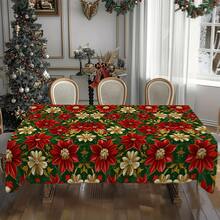 1/20 piezas Mantel navideño, mantel con diseño impreso de flores rojas, decoración de mesa y el regalo perfecto para amigos, adecuado para uso en el hogar, cocina, terraza de restaurante, interior y exterior durante la temporada navideña