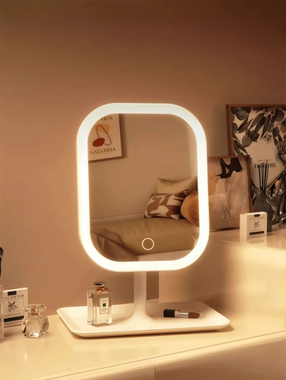 LED Makeup Mirror, Lighted Makeup Mirror, Portable Makeup Mirror, Tri-Mode Makeup Mirror With Touch Control, Foldable Stand, Bedroom Mirror, Travel Makeup Mirror, Women's Halloween & Christmas Gift, Autumn Home Decor, Makeup, Vanity, Makeup Accessories, Mirror, Makeup Mirror, Mini Mirror, Handheld Mirror, Affordable Price, Christmas Gift, Makeup Tools, Cheap & Good