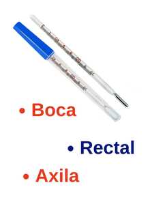 12 PIEZAS de Termómetro Material de Vidrio Uso Rectal, Bucal y Axilar Clínico Alta Precisión en Grados Centígrados - Blanco - Ver 4