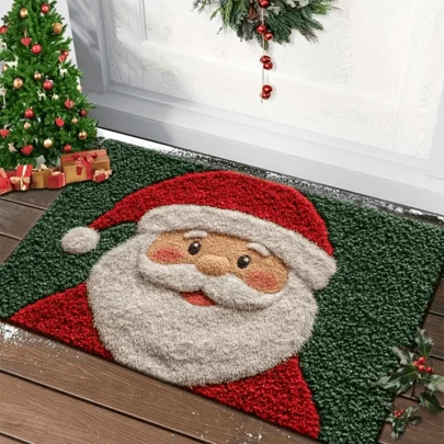 1. 2D圣诞老人地垫，舒适的圣诞老人浴室地垫，是秋冬季家居装饰的完美之选。这些充满节日气氛的圣诞设计以圣诞老人为主题，非常适合圣诞节、万圣节和感恩节。圣诞装饰 | 厨房地毯