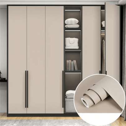1 Rolle, milchteefarbe selbstklebende Tapete, Heimdekoration Aufkleber, Schlafzimmermöbel Renovierung DIY Transformation Wandaufkleber, leicht zu entfernen, wasserfest und ölbeständige PVC-Tapete, geeignet für Heimdekoration, Raumdekor Vinyl-Tapete Rolle Tapete Wandaufkleber Wanddekoration Tapete zum Abziehen und Aufkleben